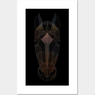 Horse Low Poly Double Exposure Art Posters and Art